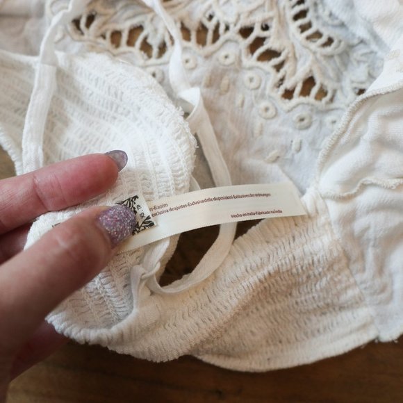 White Eyelet Free People Bralette XS - Picture 5 of 5